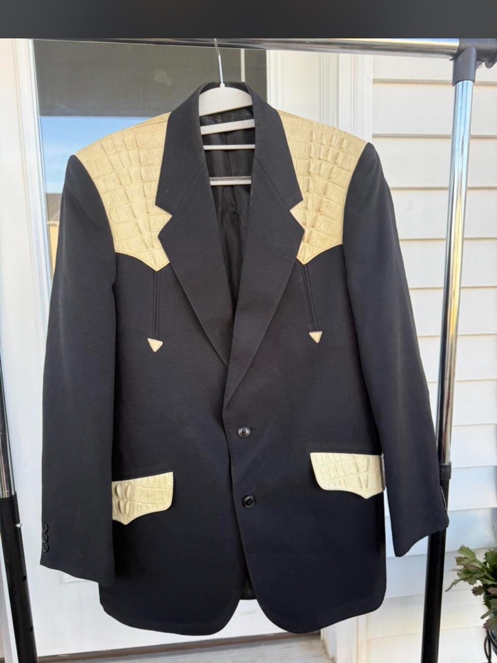 Far West Blazer with Crocodile Textured Embellishments